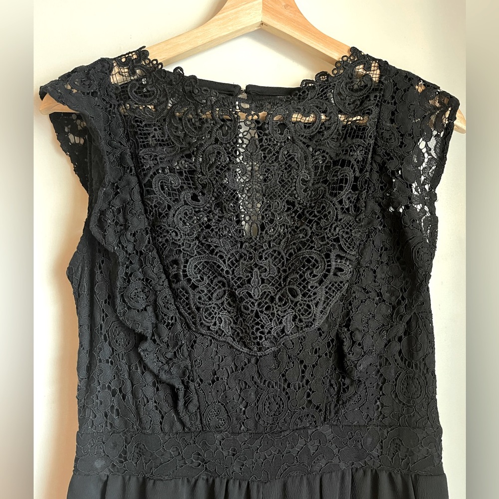 Black lace full length romper size Small
